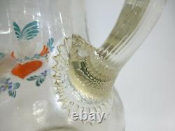Grand Pichet avec Peinture Émaillée de Vers 1900 Cruche d'Eau Cruche de Fermier
