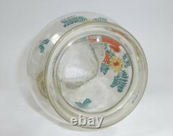 Grand Pichet avec Peinture Émaillée de Vers 1900 Cruche d'Eau Cruche de Fermier
