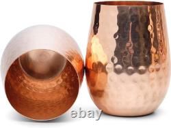 Grand Pichet en Cuivre Pur (70 Oz. / 2000 Ml) avec 2 Verres pour Boire de l'Eau