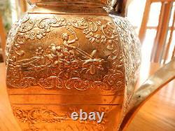 Grand Repousse Antique Eau Sterling Pitcher Hallmarked Holland Heavy 648 Grammes