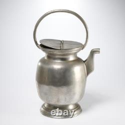Grand pichet en étain antique, cruche, tankard, arrosoir 95 Peltro signé, lourd