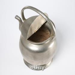 Grand pichet en étain antique, cruche, tankard, arrosoir 95 Peltro signé, lourd