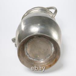 Grand pichet en étain antique, cruche, tankard, arrosoir 95 Peltro signé, lourd