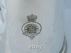 Grande Cruche Antique D’eau De Plaque D’argent Elkington 1861 Couronne Et Ordre De La Jarretière