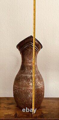Grande cruche d'eau antique du Moyen-Orient perse-ottomane-asiatique avec calligraphie
