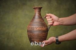 Grande cruche en céramique en terre cuite, pichet à eau, cadeaux de vin, pichet fait à la main en céramique au Royaume-Uni