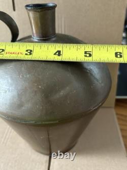 JUG À EAU OVALE EN CUIT ANTIQUE PRIMITIF EN CUIVRE 7 x 6