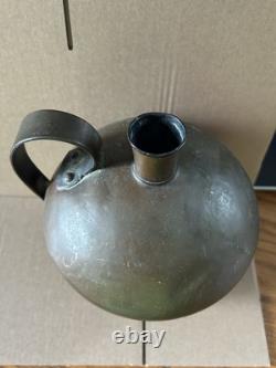 JUG À EAU OVALE EN CUIT ANTIQUE PRIMITIF EN CUIVRE 7 x 6