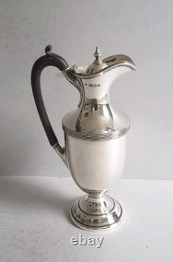 JUG EN ARGENT MASSIF ANTIQUE ÉLÉGANT POUR EAU / VIN. 540g. HT. 26,8cm. LONG. 1919