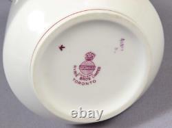 JUG PITCHER EN LAIT D'EAU ANTIQUE MINTON ROSE RARE ANGLETERRE A4807 AVEC COUVERCLE EN MÉTAL