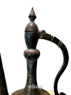 Jarre à eau antique persane du Moyen-Orient en cuivre étain JH11