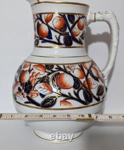Jarre à eau en Imari anglais antique, bleu cobalt et oranges, fin des années 1800, Angleterre