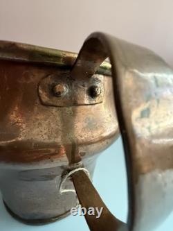 Jarre à eau en cuivre antique du 19e siècle avec joint en queue d'aronde martelé