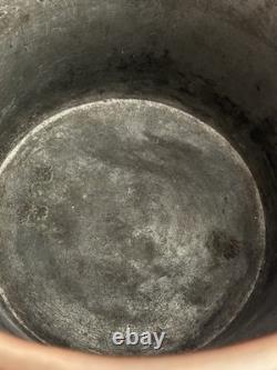 Jarre à eau en cuivre antique du 19e siècle avec joint en queue d'aronde martelé