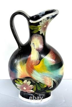 Jarre à eau en terre cuite Talavera peinte à la main des années 1950, Mexique