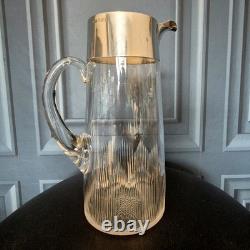 Jarre à limonade en argent victorien antique avec collerette, pichet à eau James Dixon 1897