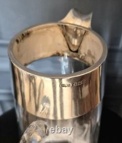 Jarre à limonade en argent victorien antique avec collerette, pichet à eau James Dixon 1897