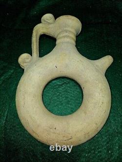 Jarre d'eau ancienne de Mésopotamie avec anse, pichet brun 12,5 pouces A200