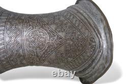Jarre en cuivre gravée islamique antique 19ème siècle Afghanistan 25M