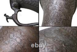 Jarre en cuivre gravée islamique antique 19ème siècle Afghanistan 25M