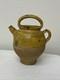 Joug Deau Gargoulette Antique Française En Terre Cuite émaillée Jaune Du 19ème Siècle