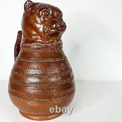 Jug In Water Stoneware Avec Tête De Bulldog Type Absinthe Marqued Rdimm Dog
