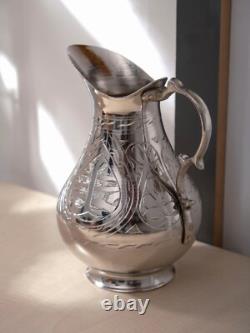 Jug de service à boisson en cuivre avec poignée en laiton, capacité de 2 litres, carafe à eau Jug de service à boisson en cuivre avec poignée en laiton, capacité de 2 litres, carafe à eau