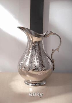 Jug de service à boisson en cuivre avec poignée en laiton, capacité de 2 litres, carafe à eau Jug de service à boisson en cuivre avec poignée en laiton, capacité de 2 litres, carafe à eau