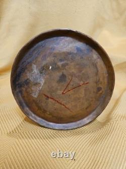 Jug deau en cuivre et laiton ottoman antique avec poignée de style primitif