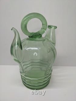LIRE Ancien Verre Vert Récipient Communal d'Eau Bénite Cantir Cruche Pichet