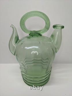 LIRE Ancien Verre Vert Récipient Communal d'Eau Bénite Cantir Cruche Pichet