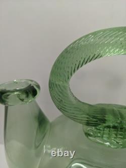 LIRE Ancien Verre Vert Récipient Communal d'Eau Bénite Cantir Cruche Pichet