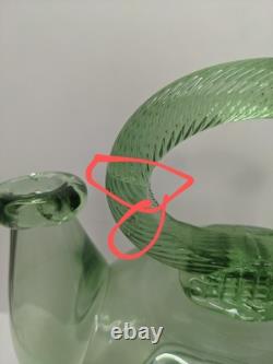 LIRE Ancien Verre Vert Récipient Communal d'Eau Bénite Cantir Cruche Pichet