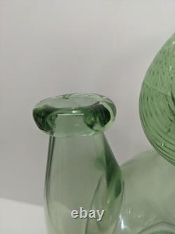 LIRE Ancien Verre Vert Récipient Communal d'Eau Bénite Cantir Cruche Pichet