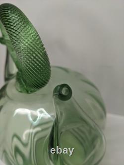LIRE Ancien Verre Vert Récipient Communal d'Eau Bénite Cantir Cruche Pichet