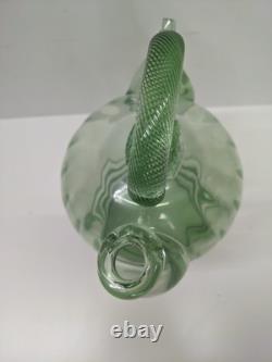 LIRE Ancien Verre Vert Récipient Communal d'Eau Bénite Cantir Cruche Pichet