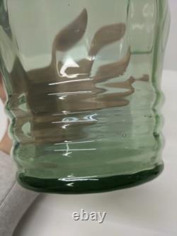 LIRE Ancien Verre Vert Récipient Communal d'Eau Bénite Cantir Cruche Pichet