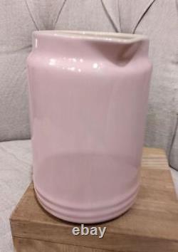 Le Creuset Sauce Jar Pitcher D'eau Baby Rose Jug En Grès Vase Couverts Utilisés