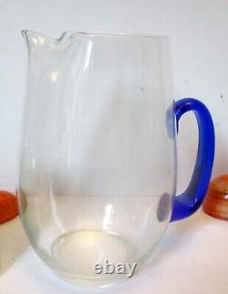 MCM Carafe à MARTINI en verre soufflé avec poignée en cobalt Ustensiles de bar
