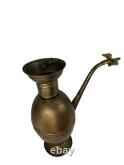 Massive 40 Antiquité Artisanale Turque Étoile Cuivre Plaqué Étain Pichet d'Eau