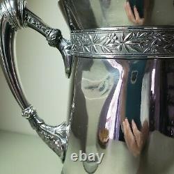 Meriden Britannia Aesthetic Movement Silver Plate Water Cooler Pitcher #193 1868