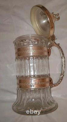 Mug à bière français antique, vintage, cruche à vin, carafe à eau, extrêmement rare