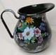 Nouveau Pichet à Eau Jus En Émail Noir Motif Marché Aux Fleurs Mackenzie Childs