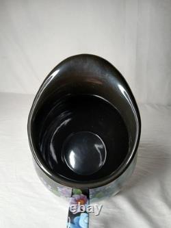 Nouveau Pichet à Eau Jus en Émail Noir Motif Marché aux Fleurs Mackenzie Childs