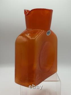 Nouveau pichet à eau Blenko Butternut 384 avec double bec, couleur arrêtée