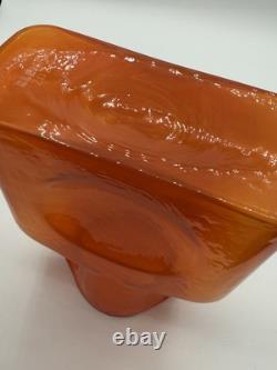 Nouveau pichet à eau Blenko Butternut 384 avec double bec, couleur arrêtée