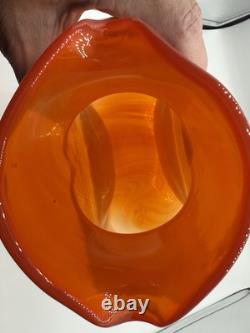Nouveau pichet à eau Blenko Butternut 384 avec double bec, couleur arrêtée