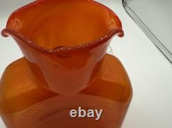 Nouveau pichet à eau Blenko Butternut 384 avec double bec, couleur arrêtée