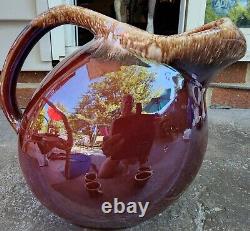 Old Hull Pottery Ball Water Pitcher Brown Drip Plus 4 Coupes Mccoy