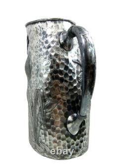 PITCHER EN ARGENT FIN PLAT JAPONAIS STYLE Esthétique Japonaise Libellule